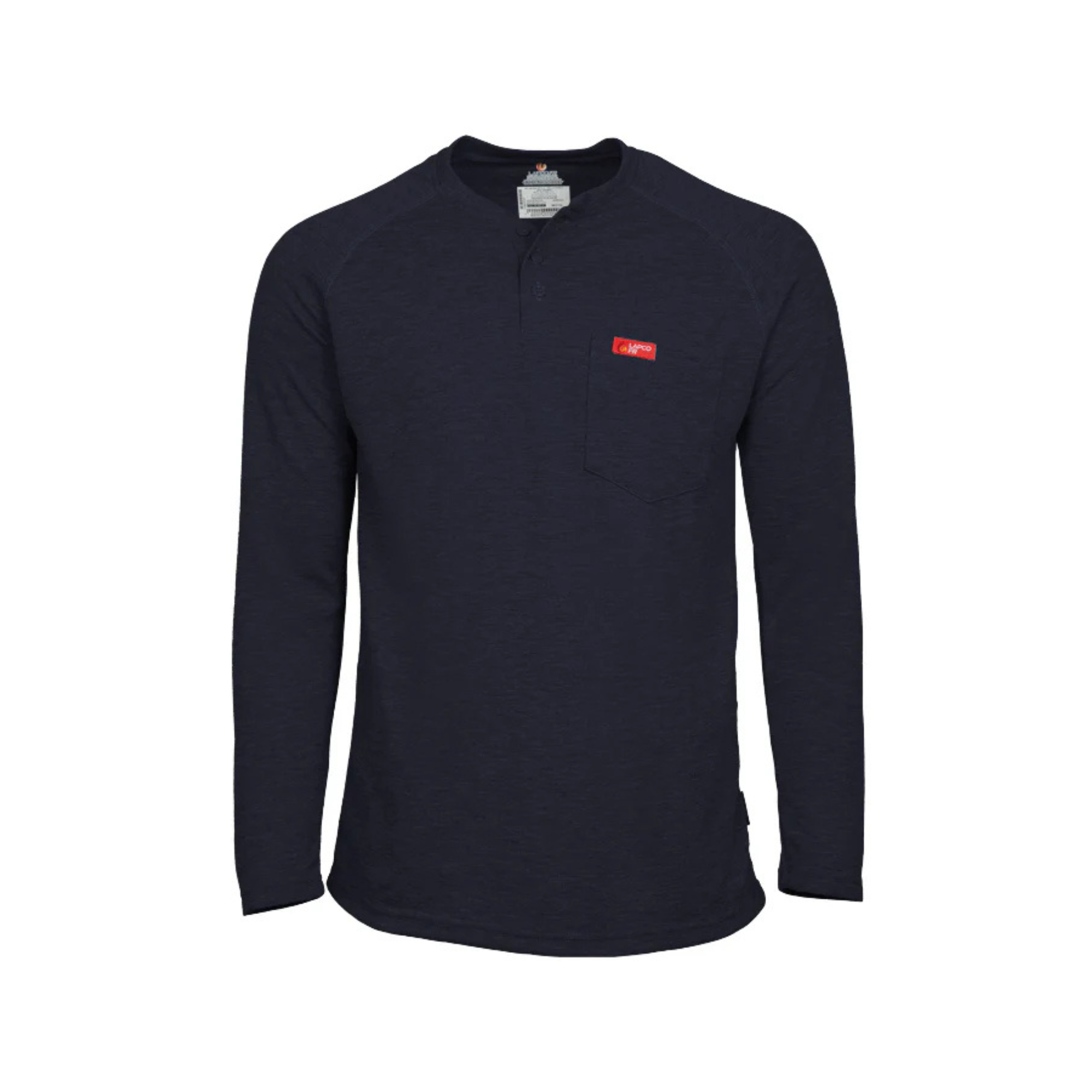 Lapco Flame-Resistant Raglan Sleeve Henley Navy T-Shirt from Columbia Safety